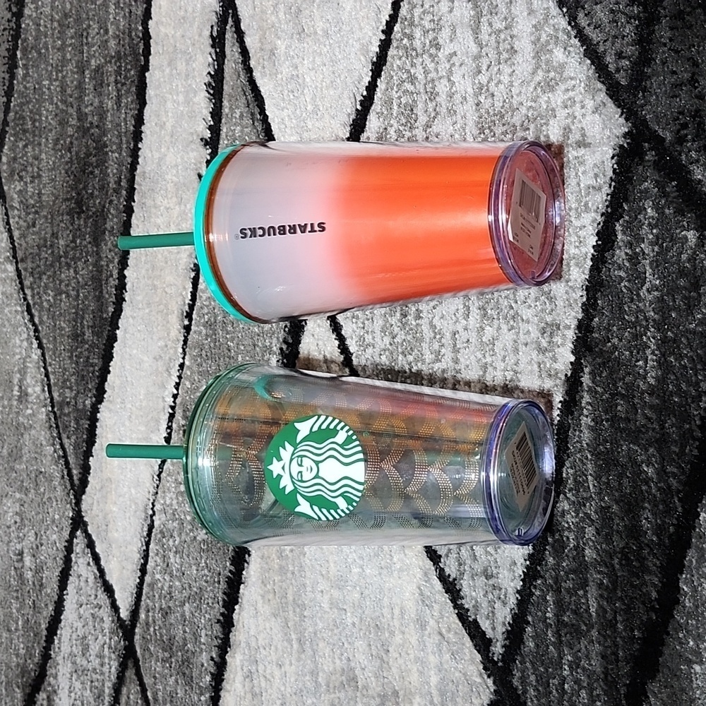 STARBUCKS MERMAID SCALE & FROSTED 16 OZ GRANDE TUMBLERS BUNDLE